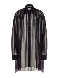 Chemise en mousseline de soie organisée - Black
