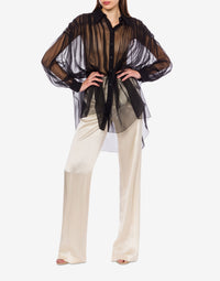 Chemise en mousseline de soie organisée - Black