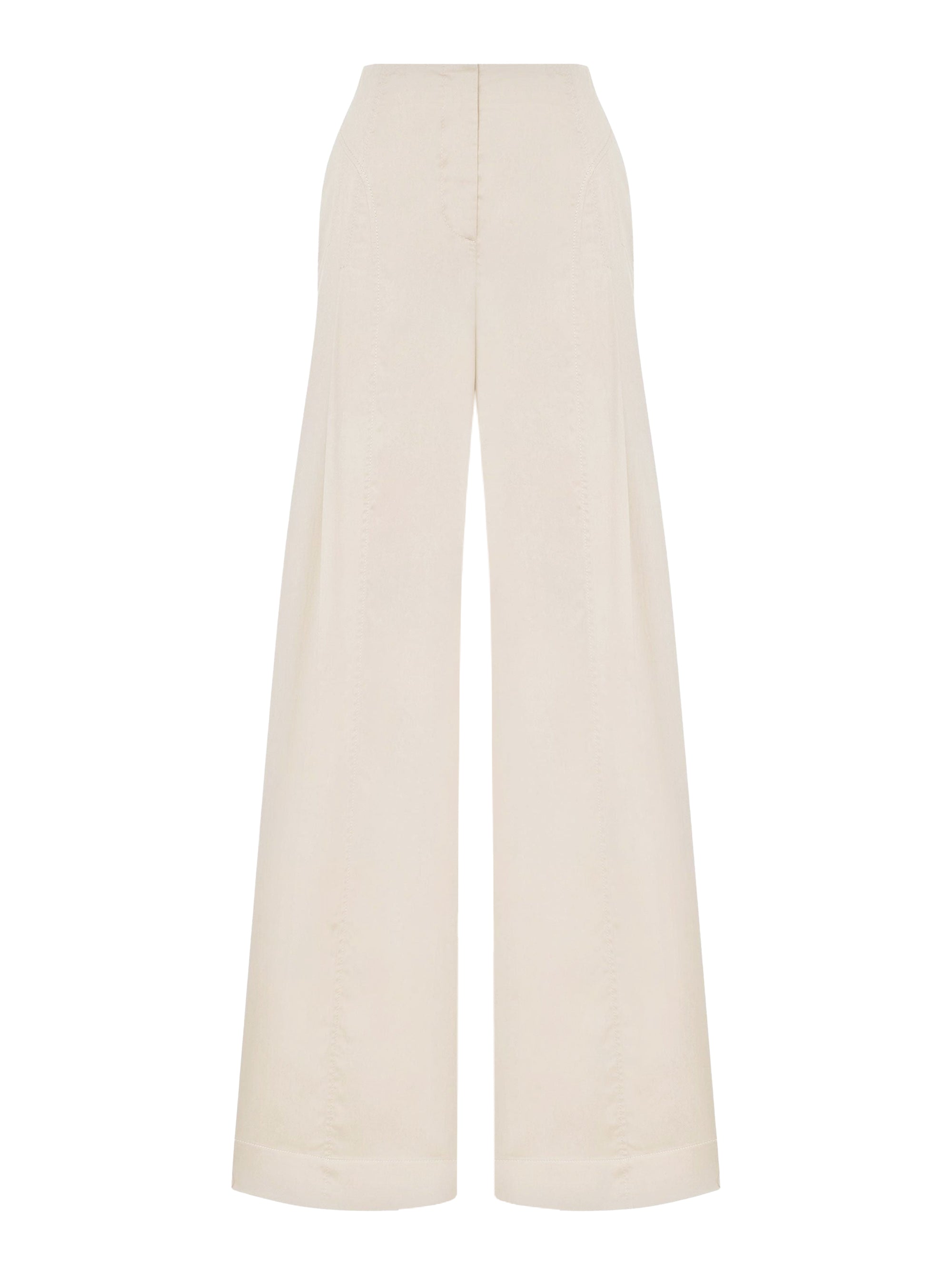 Pantalon oversize en satin - Beige