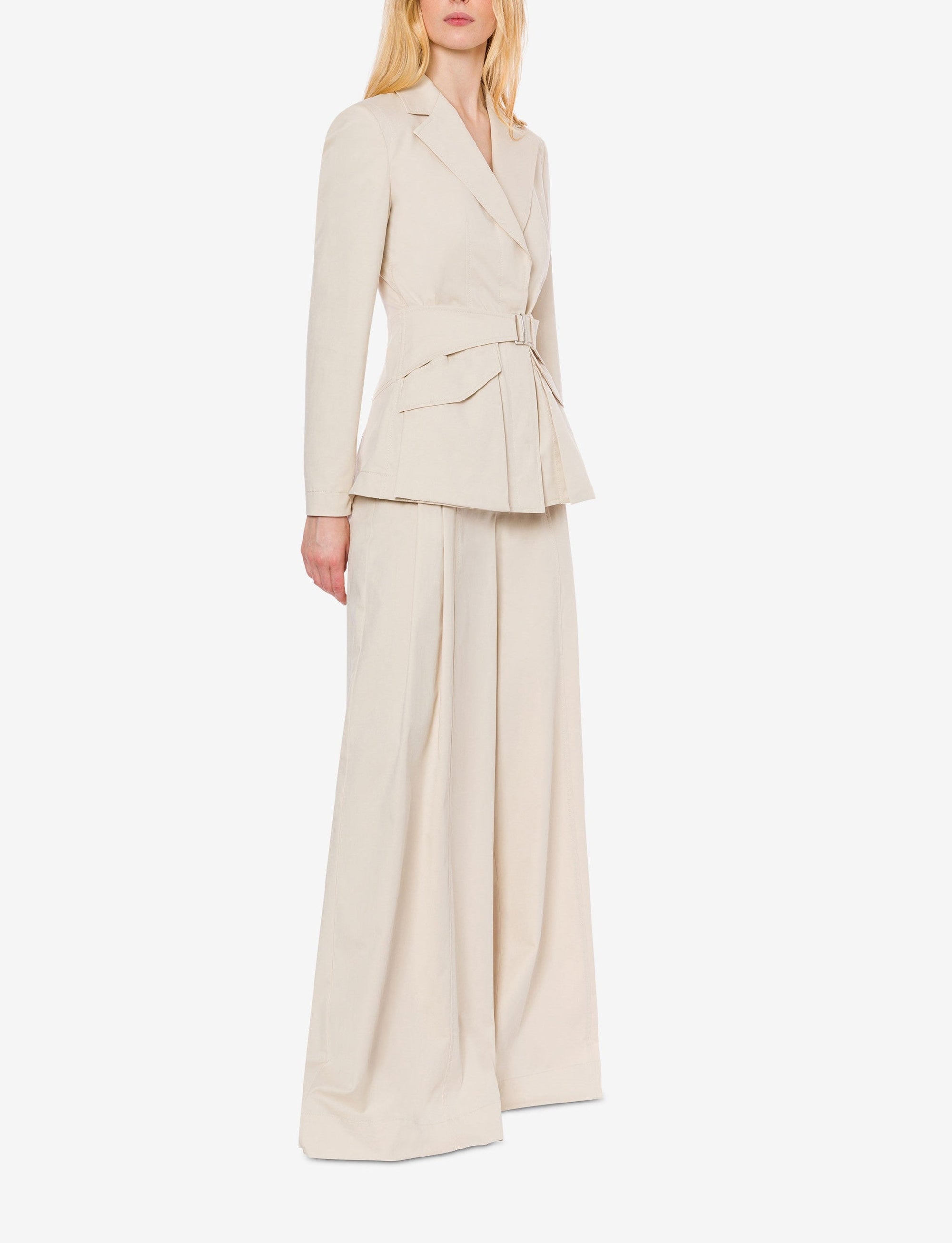 Pantalon oversize en satin - Beige