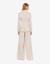 Pantalon oversize en satin - Beige