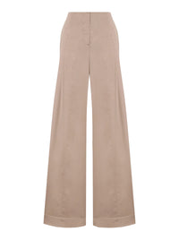 Pantalon oversize en satin - Beige