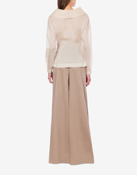 Pantalon oversize en satin - Beige