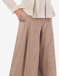 Pantalon oversize en satin - Beige