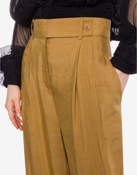 Pantalon en de lin mélangé - Brown