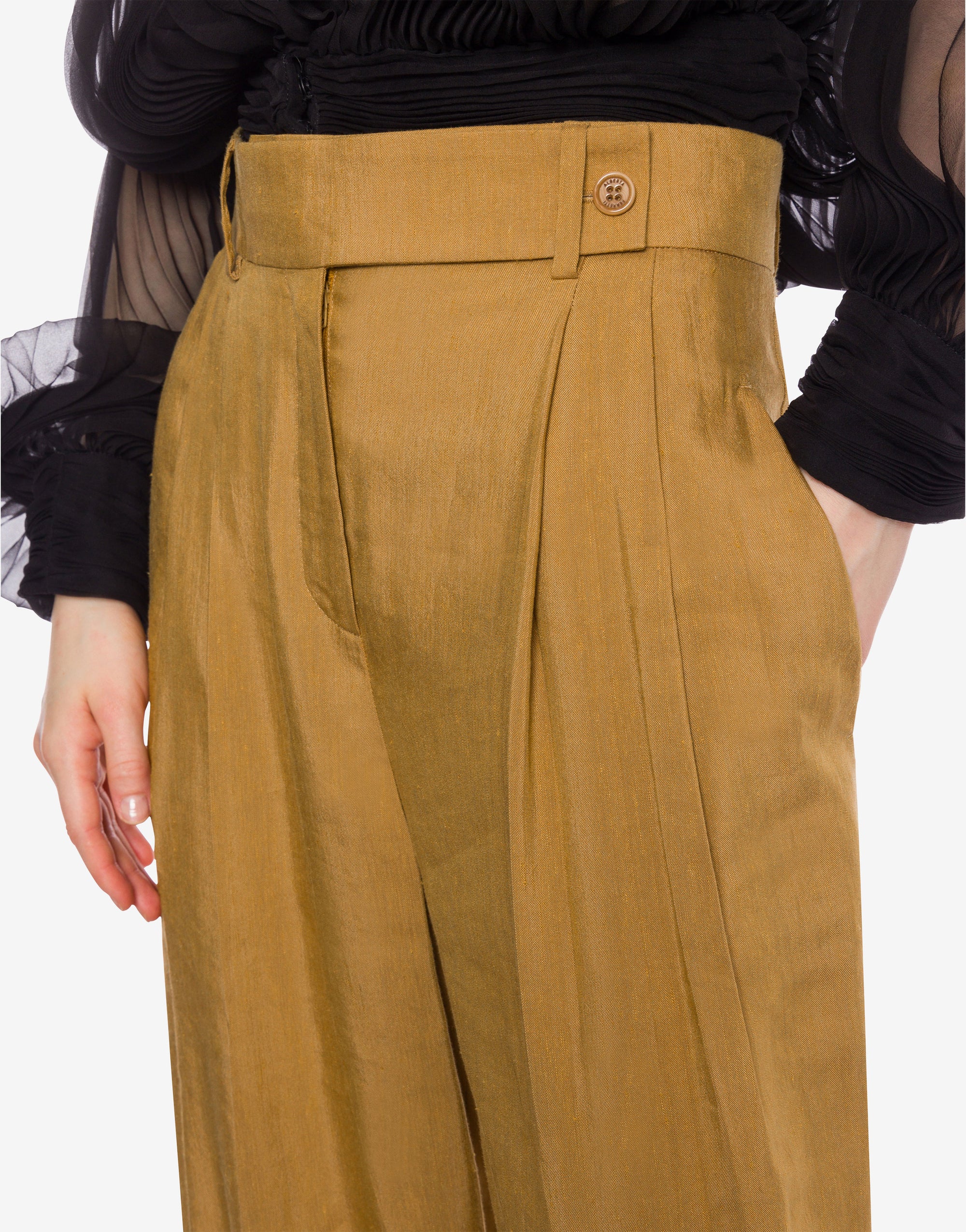 Pantalon en de lin mélangé - Brown