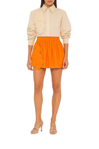 Short en coton à imprimé - Orange