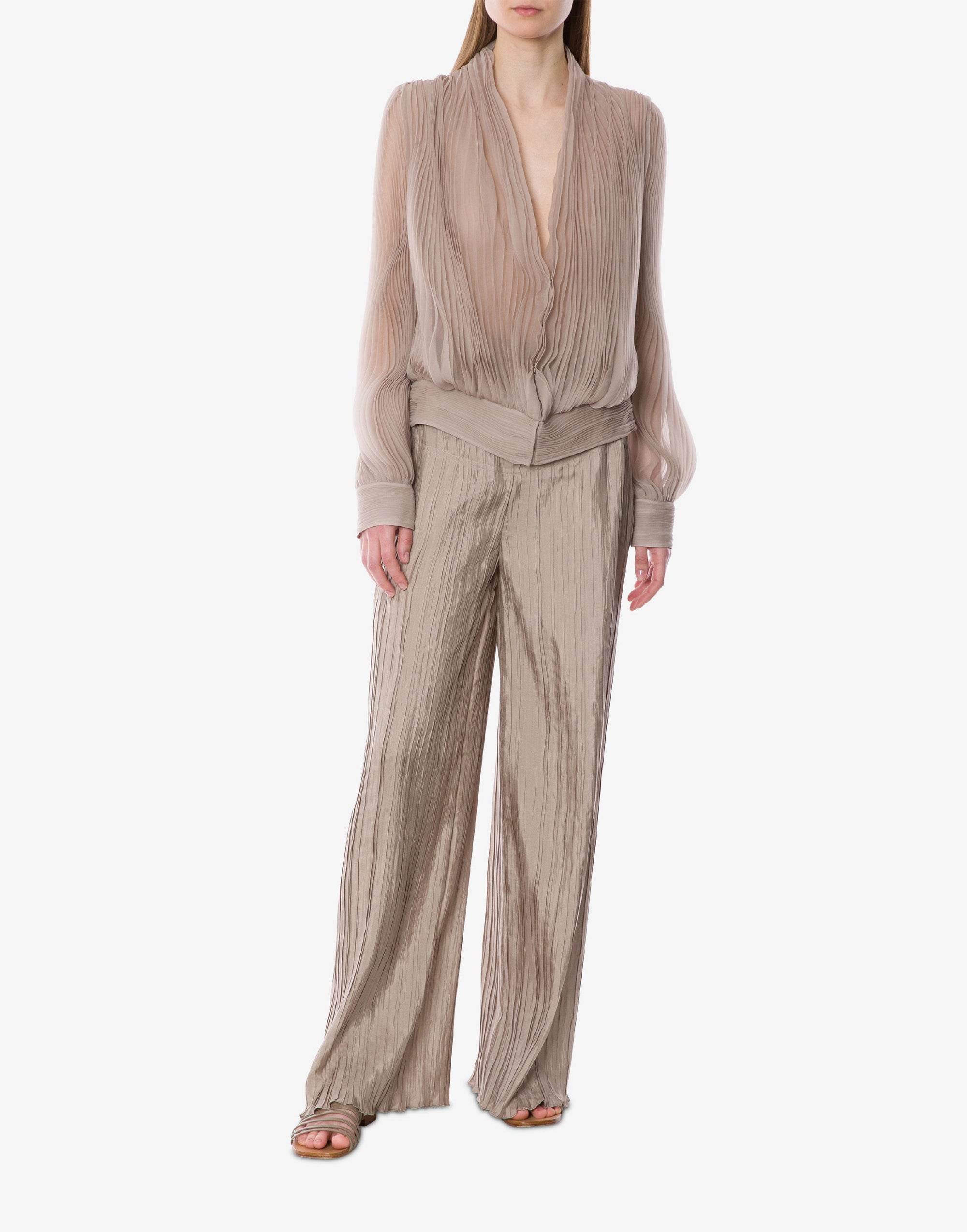 Pantalon en soie habotai - Beige