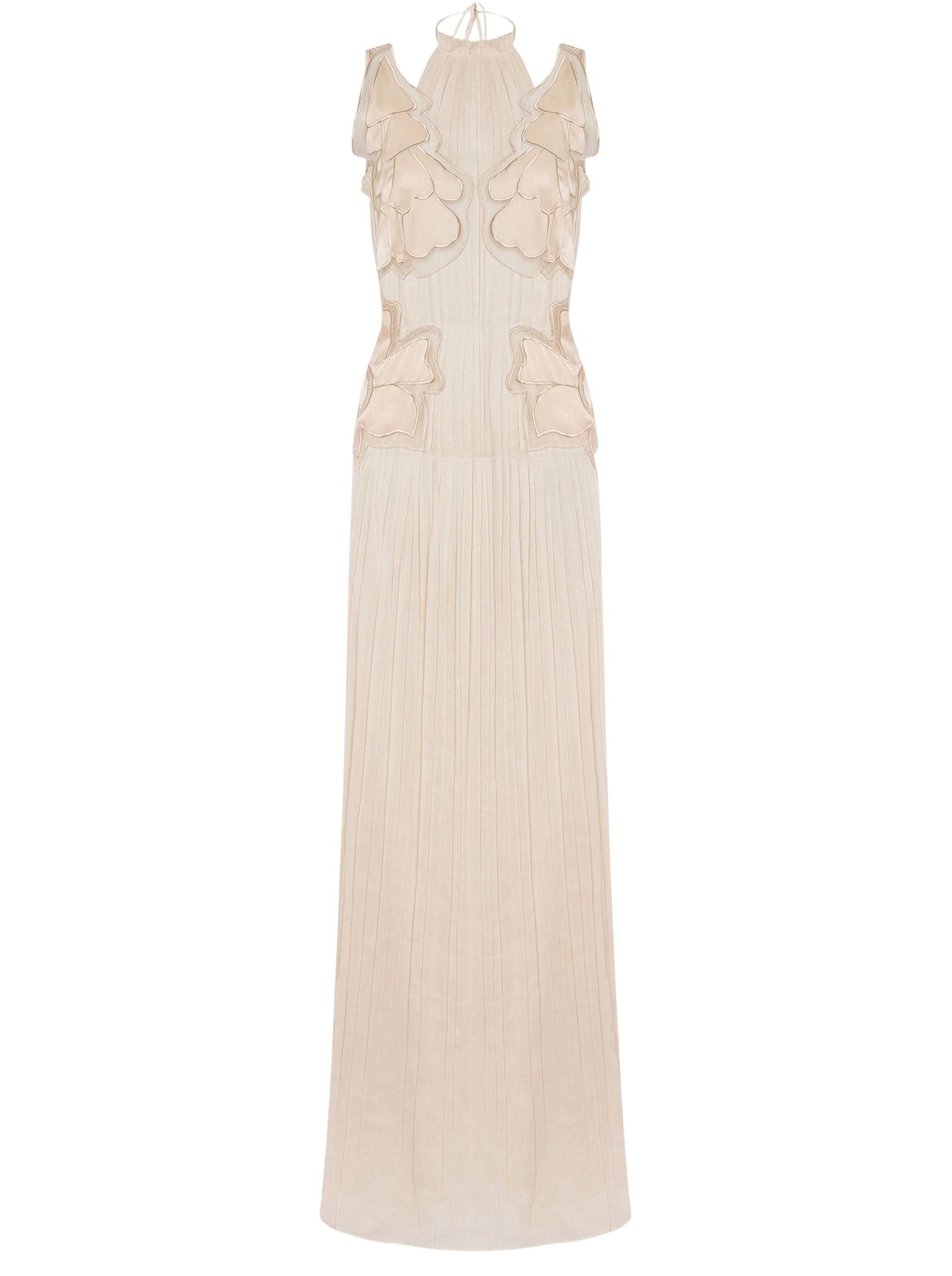 Robe longue avec patch - Beige