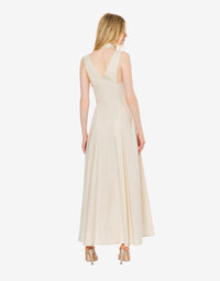 Robe longue en popeline - Beige