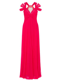 Robe longue en soie - Fucsia
