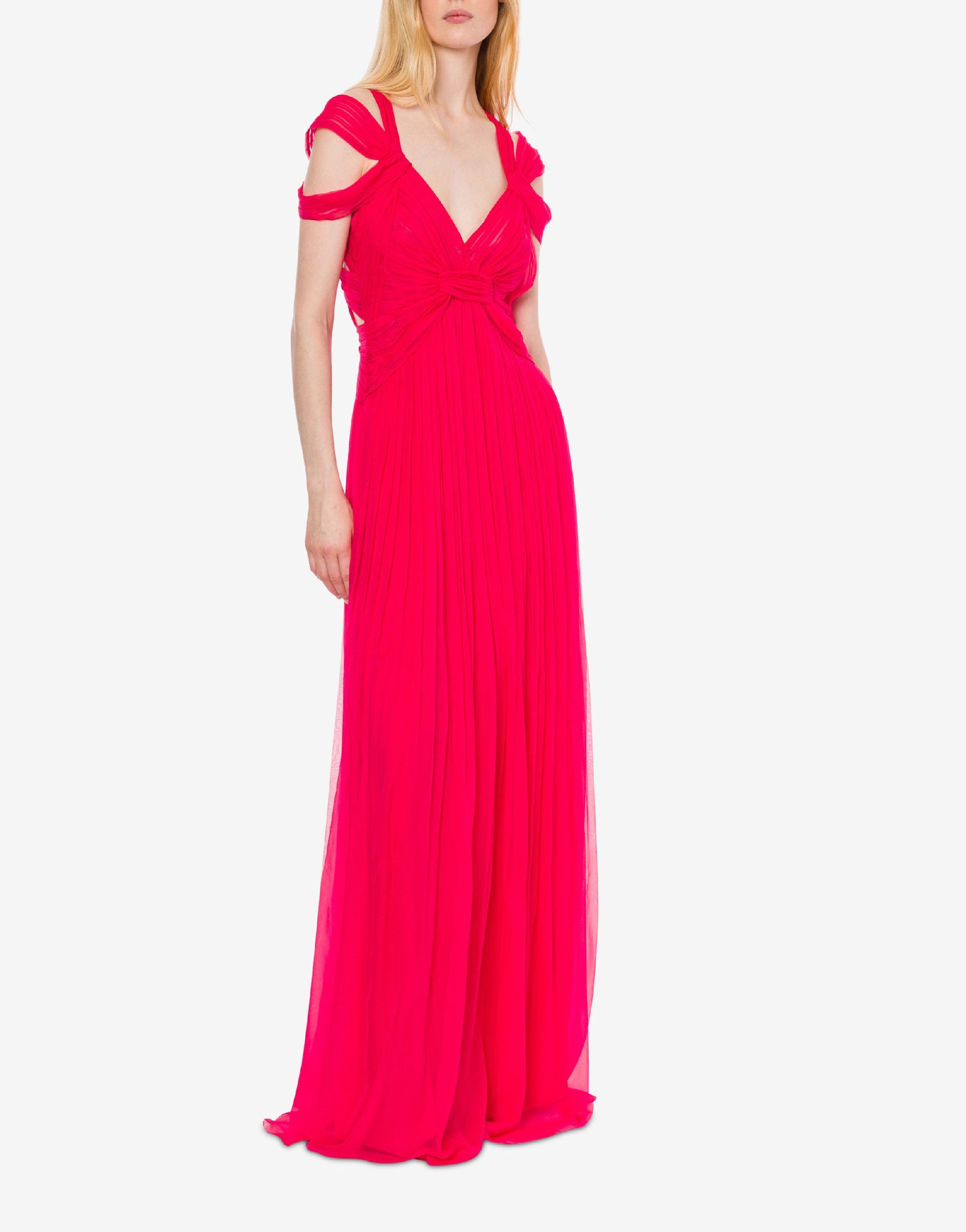 Robe longue en soie - Fucsia