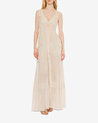 Long blouse dress - Beige