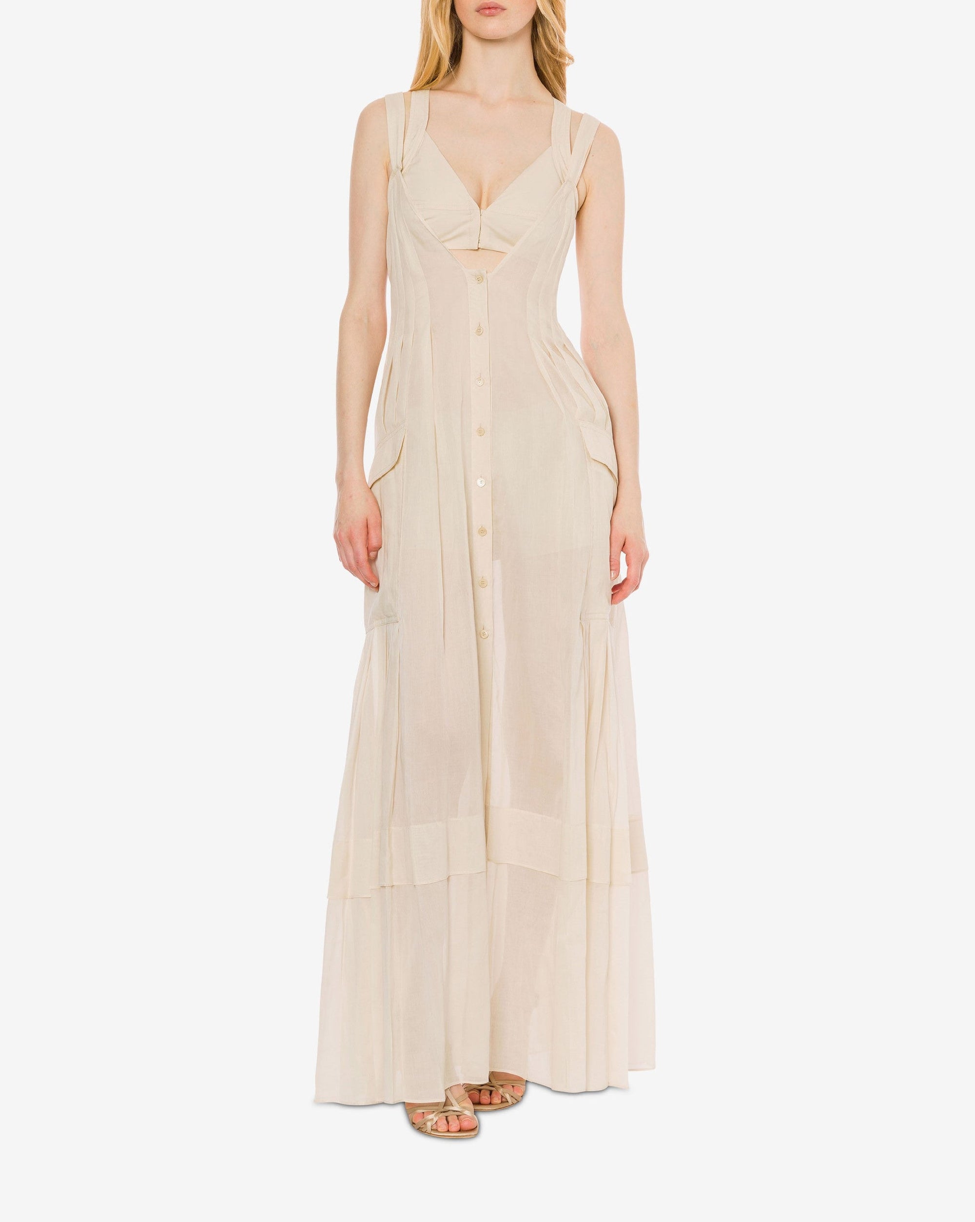 Long blouse dress - Beige