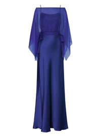 Robe longue en soie mélangée - Blue & Purple