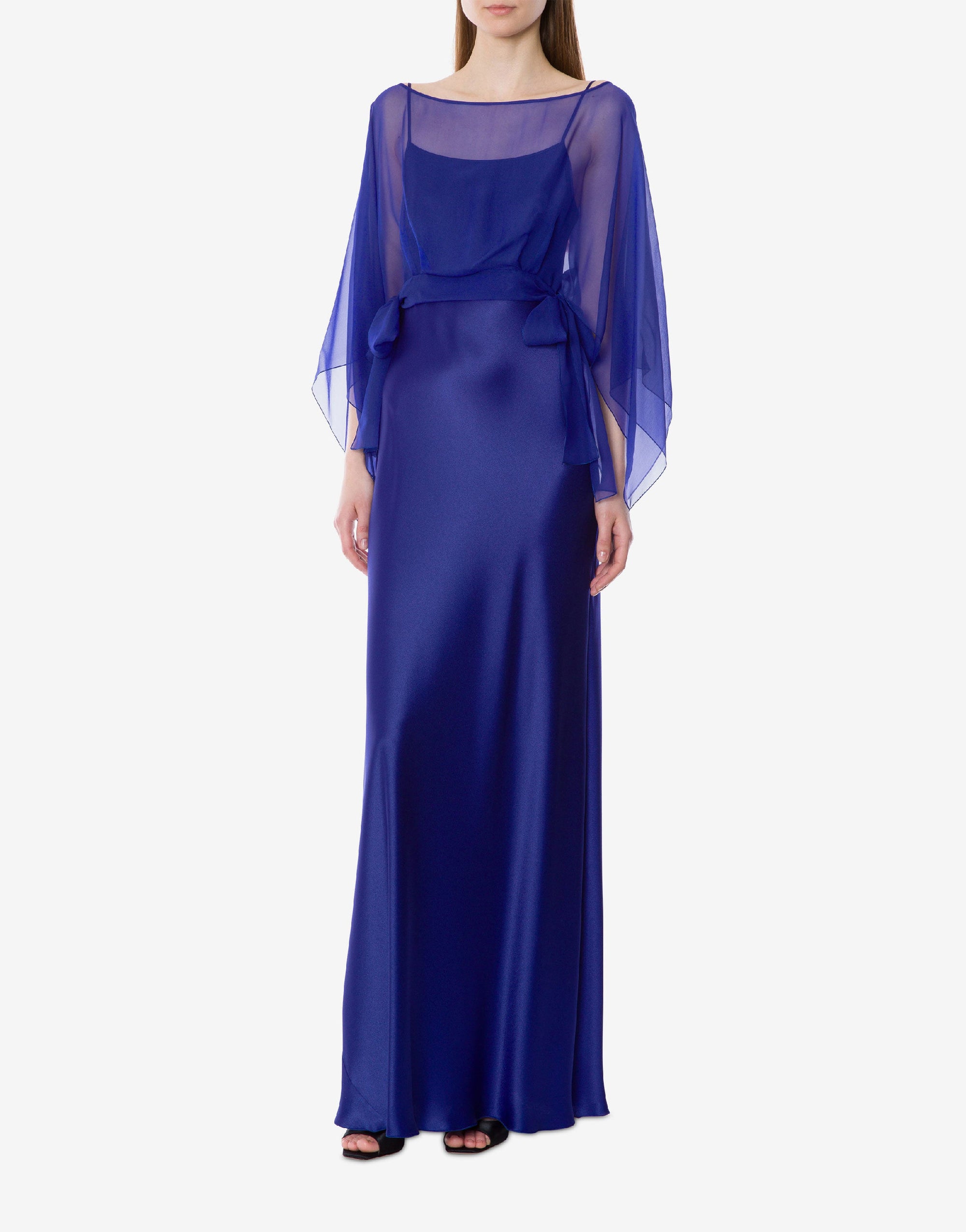 Robe longue en soie mélangée - Blue & Purple