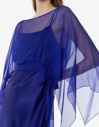 Robe longue en soie mélangée - Blue & Purple