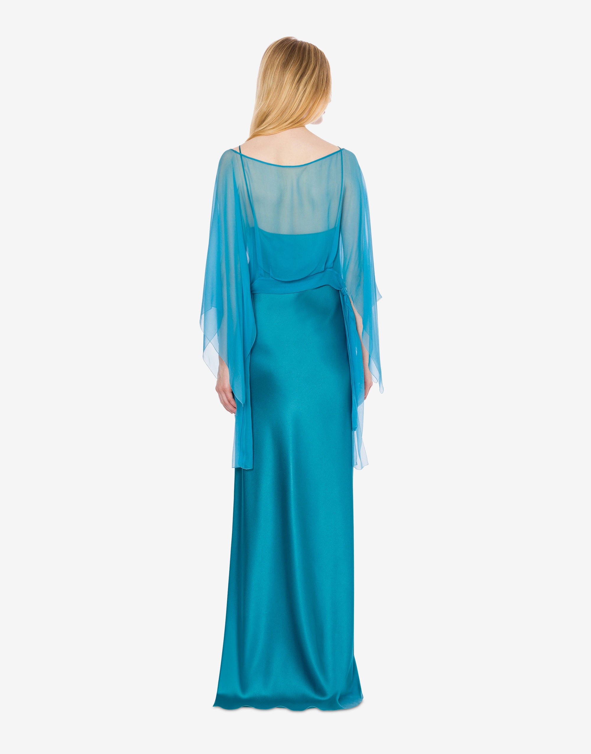 Silk blend maxi dress - Blue