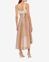 Robe en mousseline à rayures alternées - Multi Brown