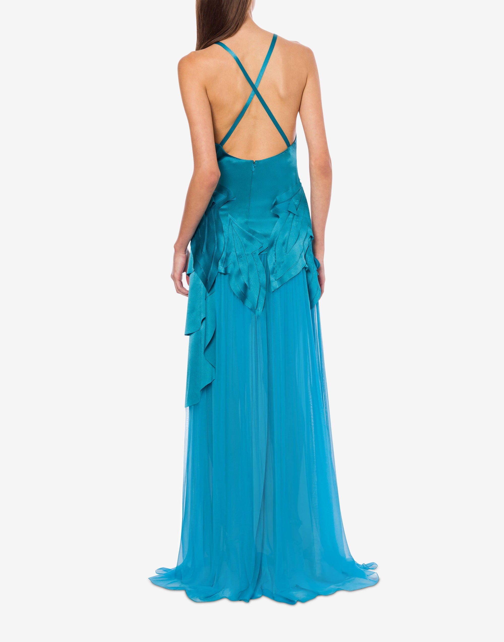 Silk blend maxi dress - Blue