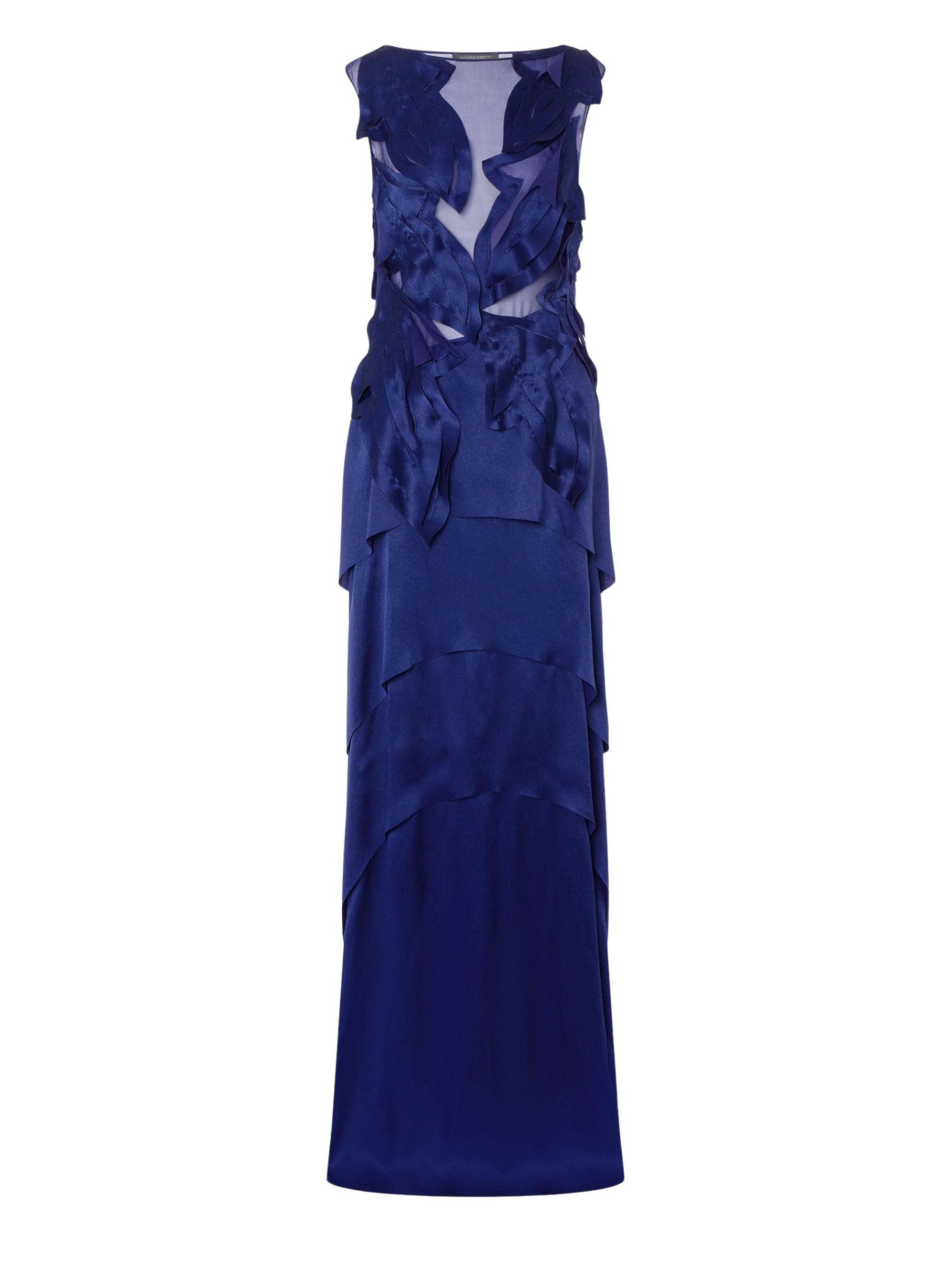 Printed silk blend maxi dress - Blue & Purple