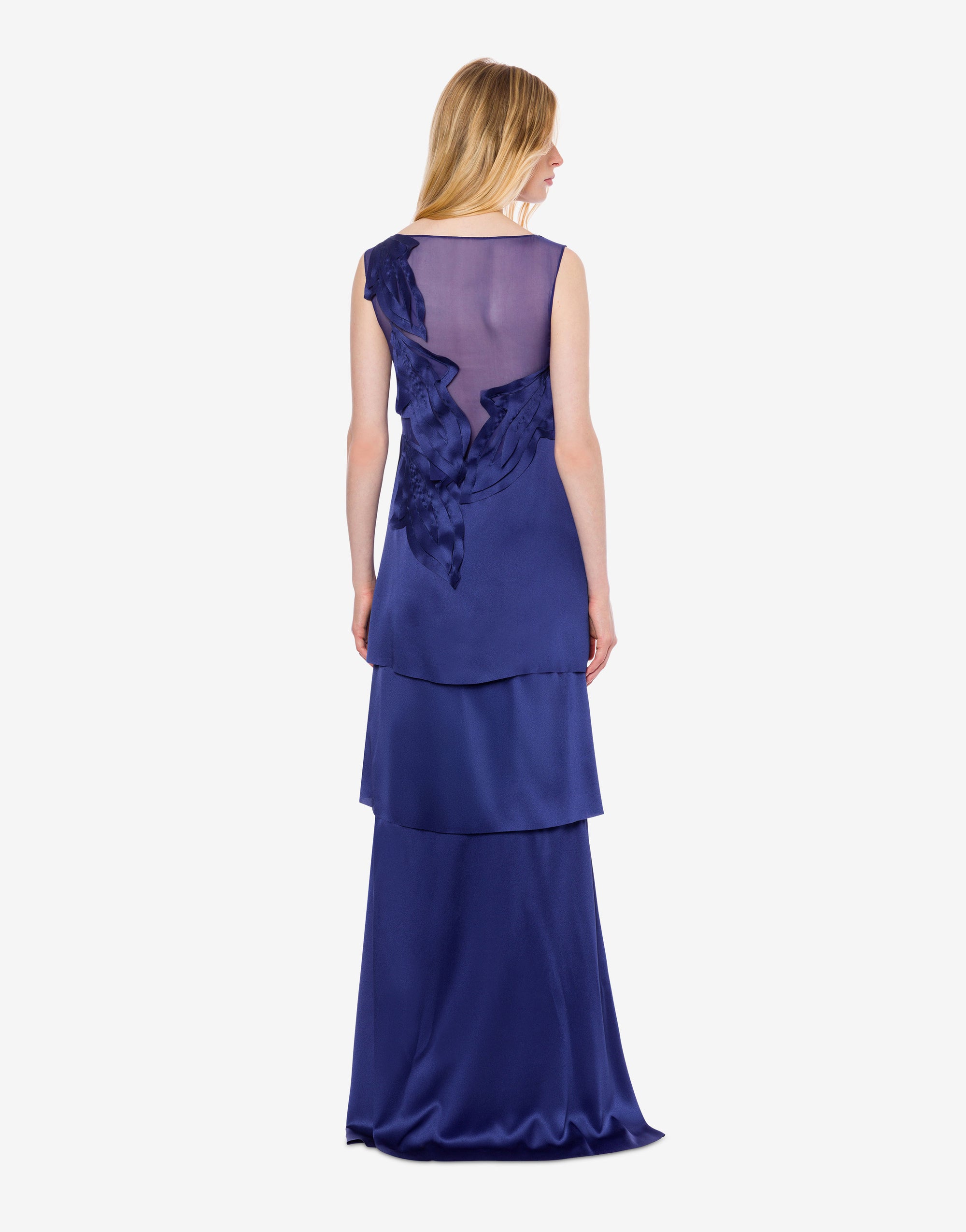Printed silk blend maxi dress - Blue & Purple