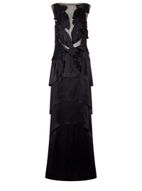 Printed silk blend maxi dress - Black