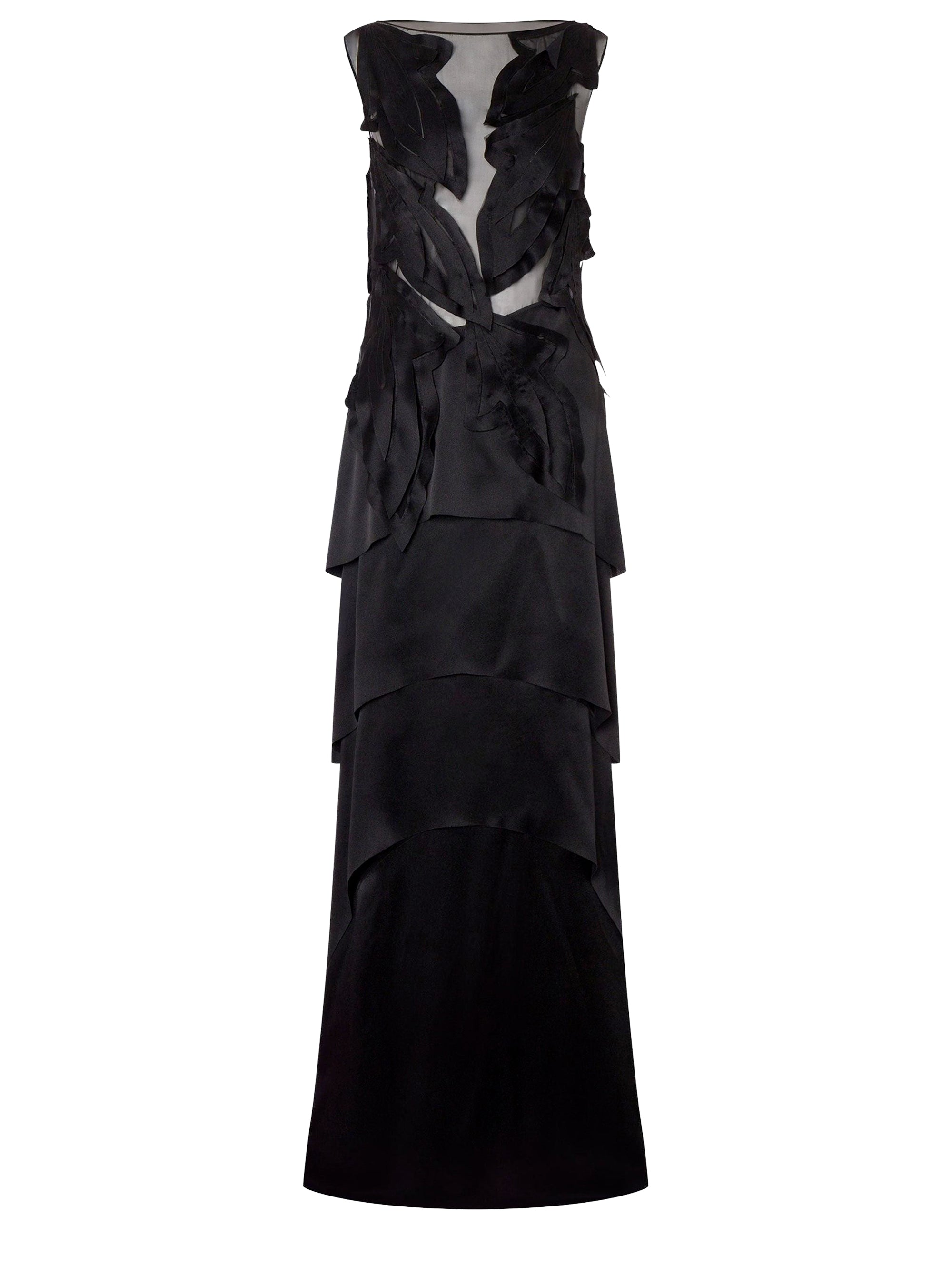 Printed silk blend maxi dress - Black