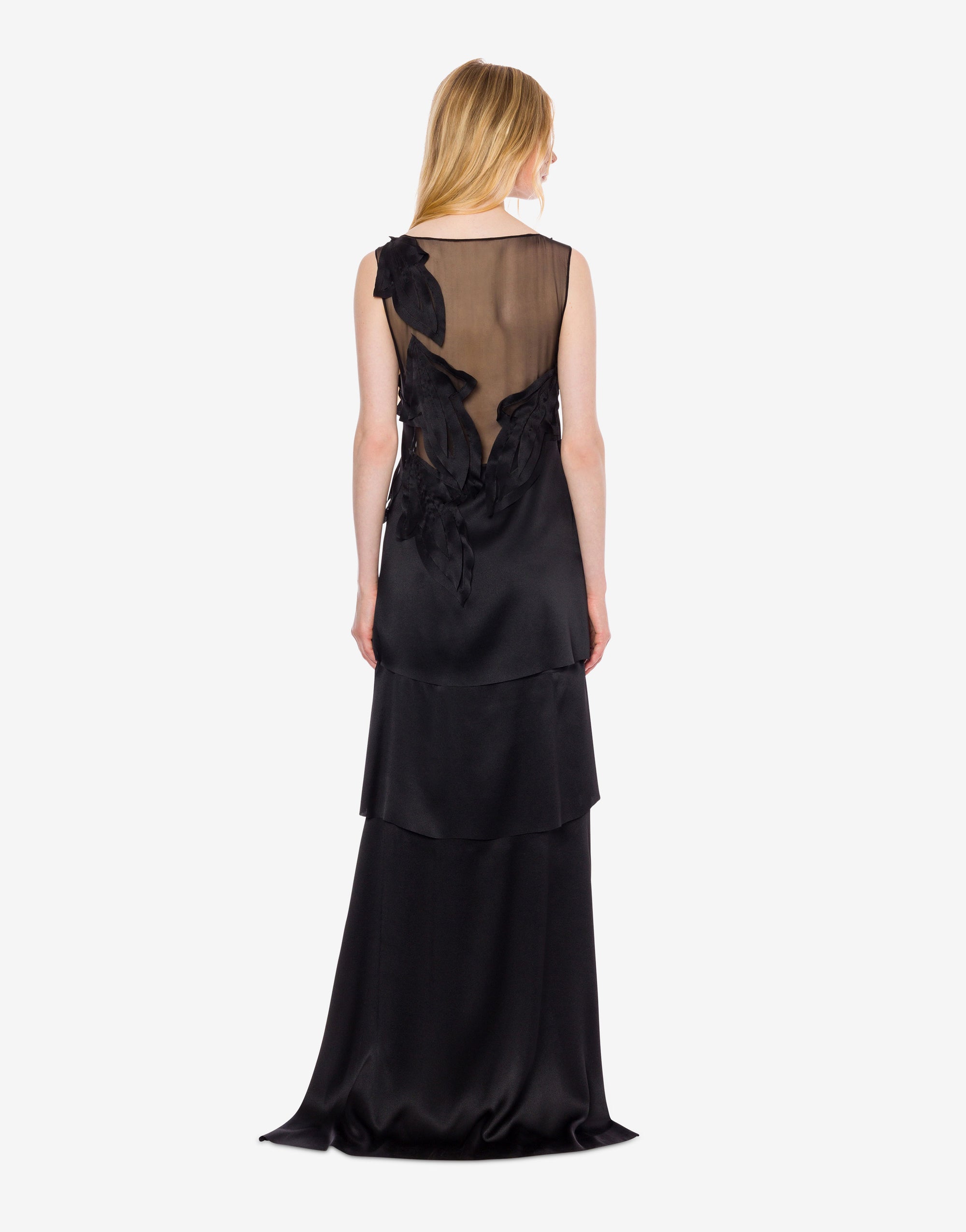Printed silk blend maxi dress - Black