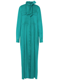 Robe chemisier en mousseline organisée - Green & Light Blue