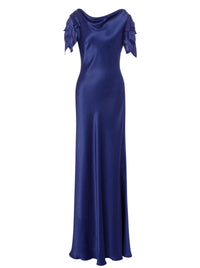 Robe longue en soie mélangée - Blue & Purple