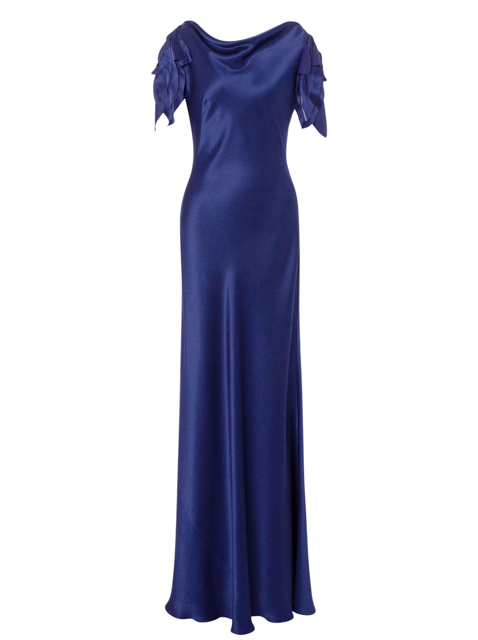 Robe longue en soie mélangée - Blue & Purple