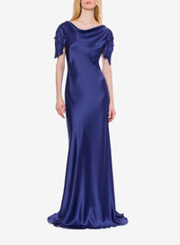 Robe longue en soie mélangée - Blue & Purple