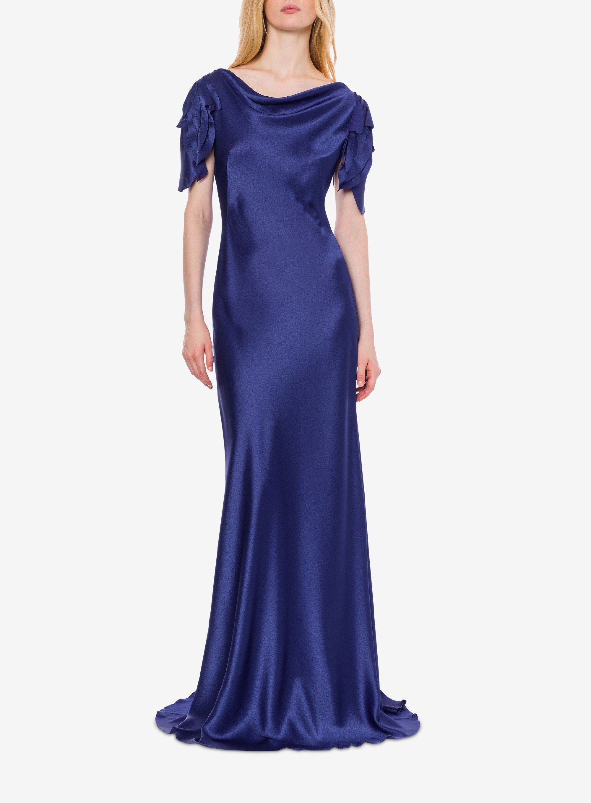 Robe longue en soie mélangée - Blue & Purple