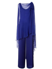 Silk blend jumpsuit - Blue & Purple