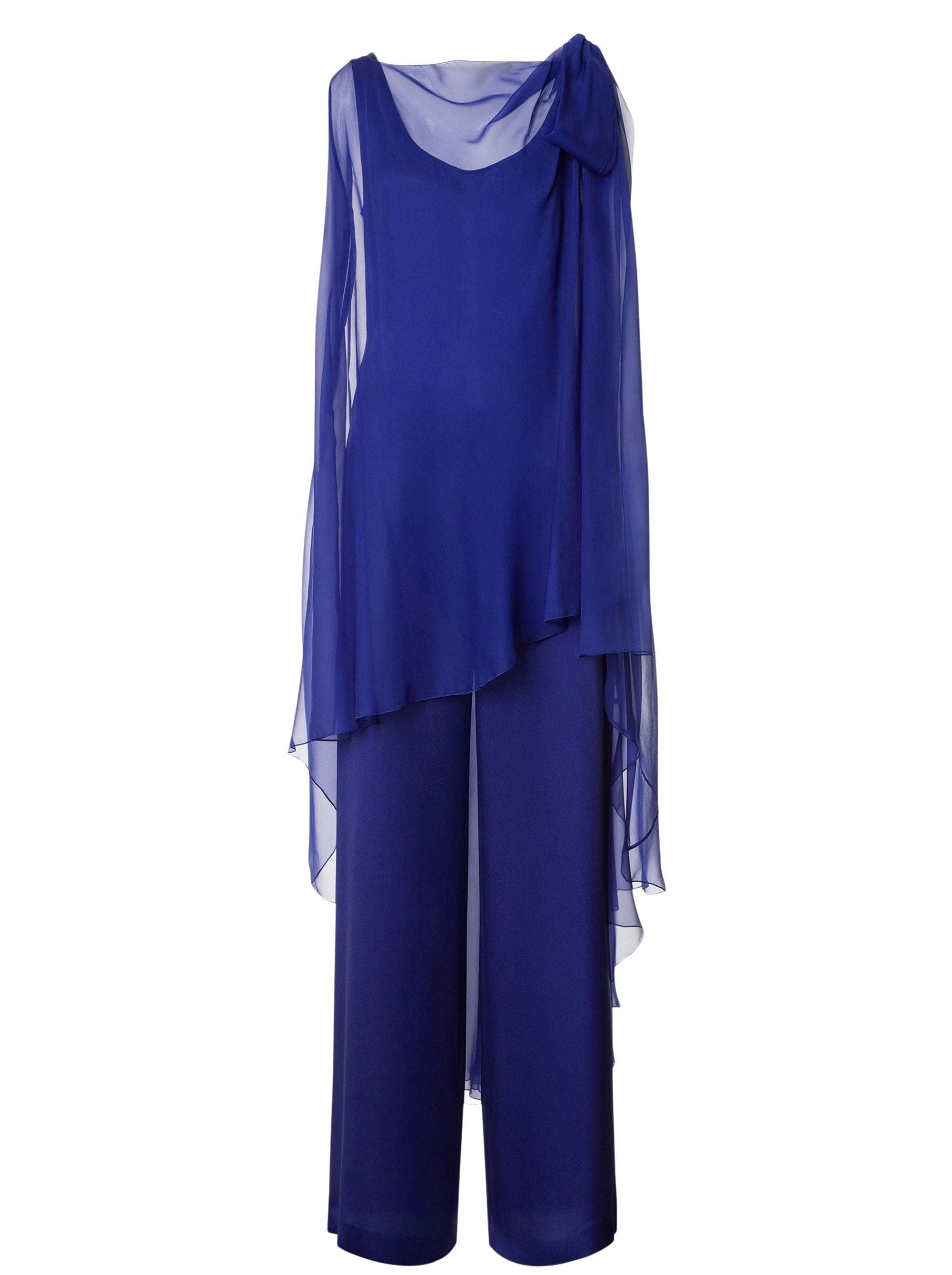 Silk blend jumpsuit - Blue & Purple