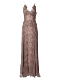 Robe longue en dentelle chantilly - Grey