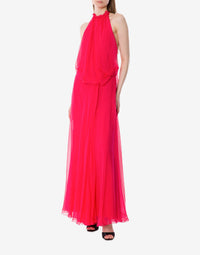 Robe longue en soie - Fucsia