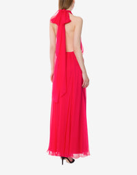 Robe longue en soie - Fucsia