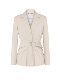 Veste en satin de coton extensible - Beige