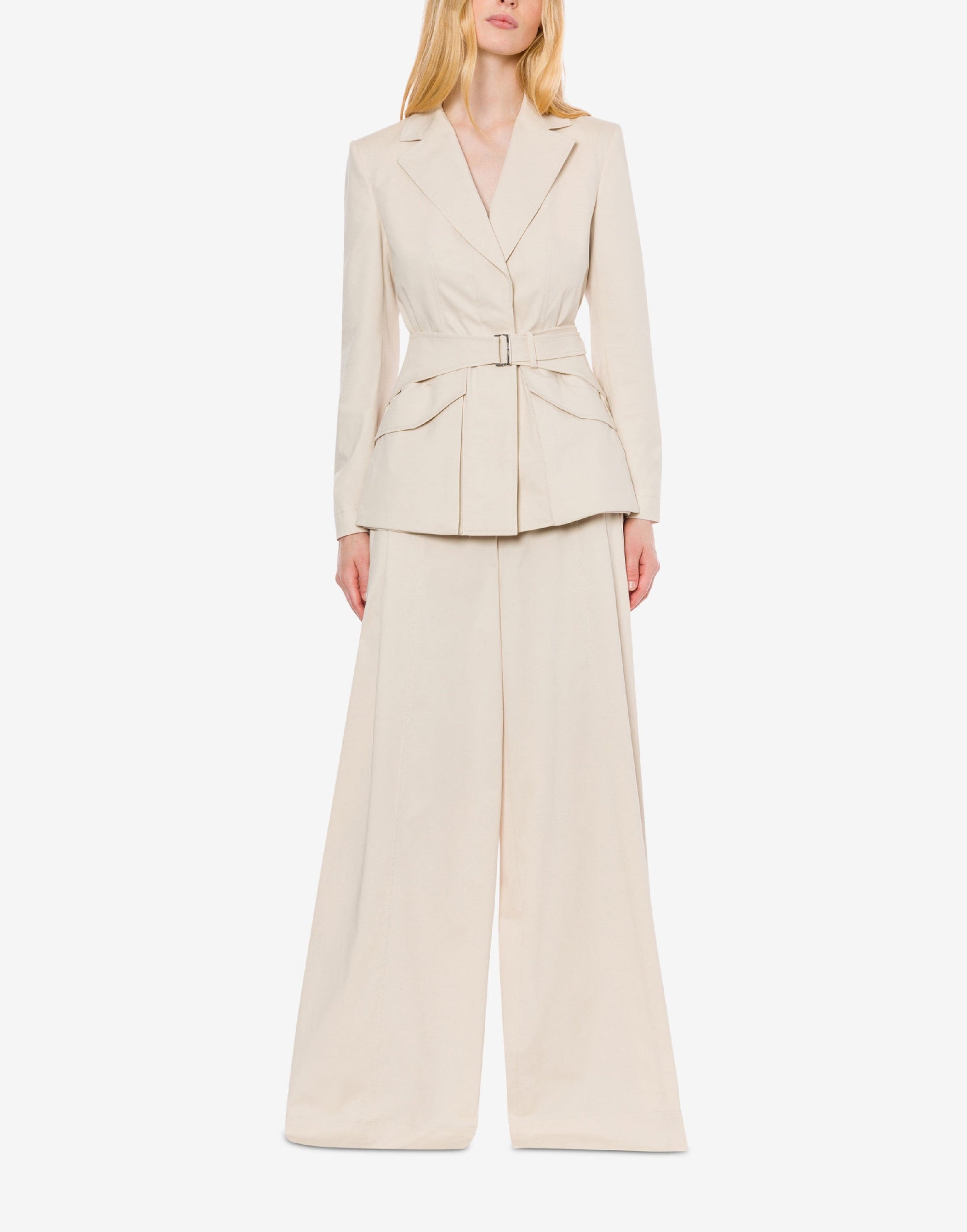 Veste en satin de coton extensible - Beige