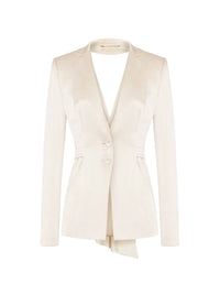 Veste en soie mélangée à découpes - Ivory