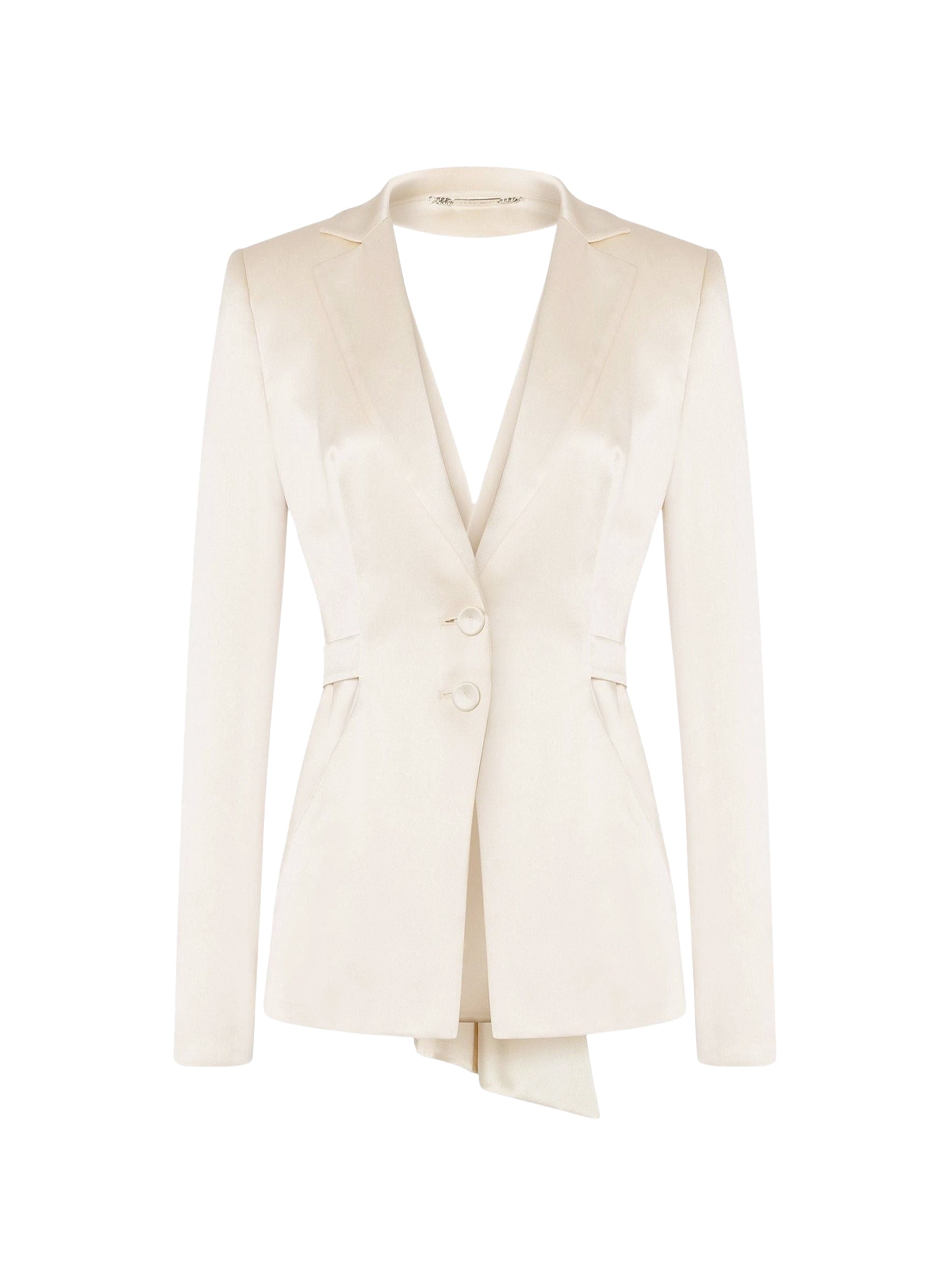 Veste en soie mélangée à découpes - Ivory