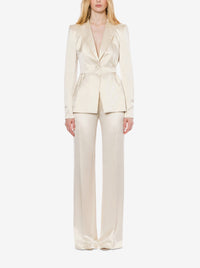 Veste en soie mélangée à découpes - Ivory