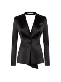 Veste en soie mélangée à découpes - Black