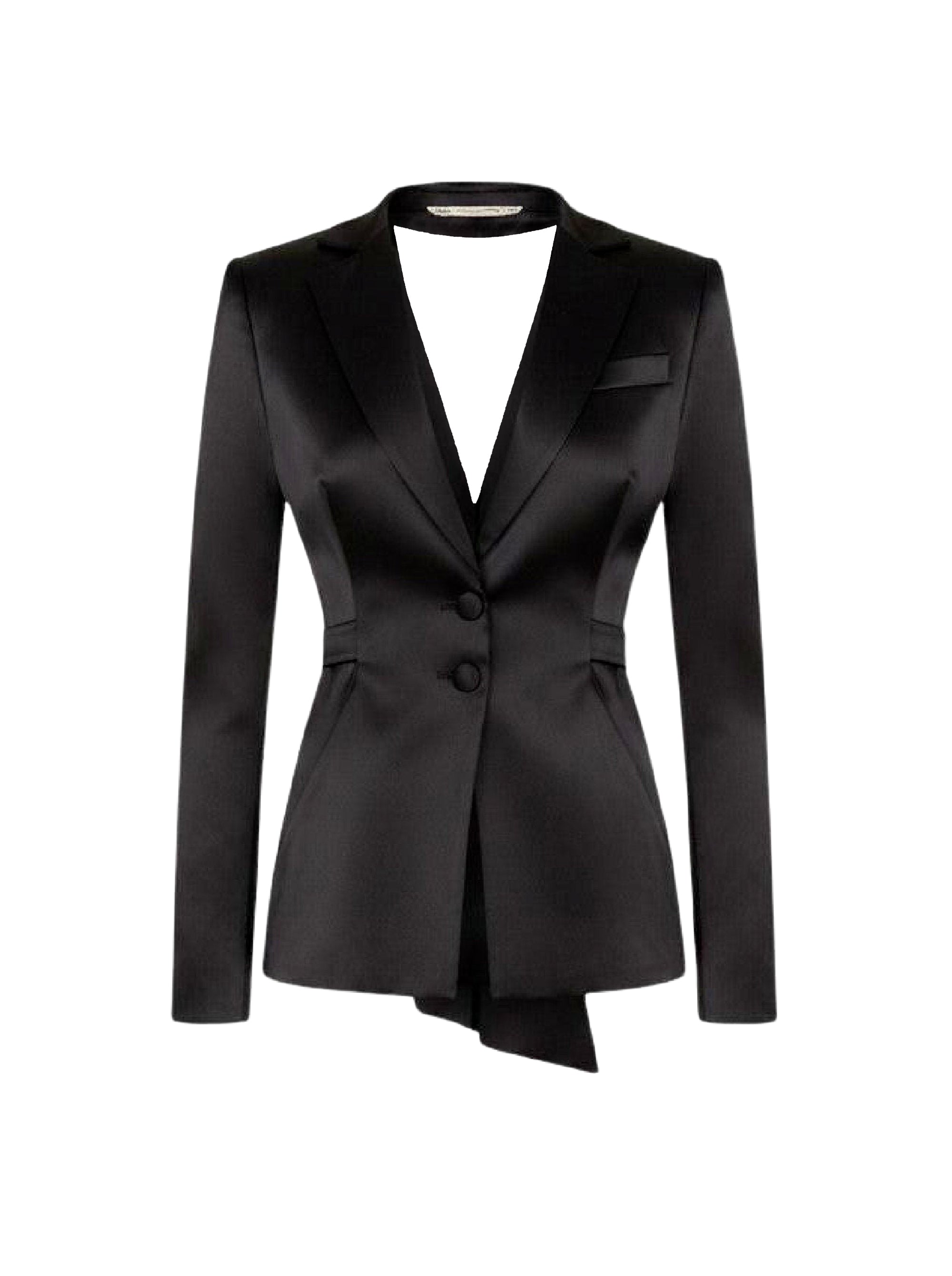 Veste en soie mélangée à découpes - Black
