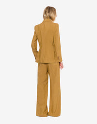 Veste croisée en lin mélangé - Brown