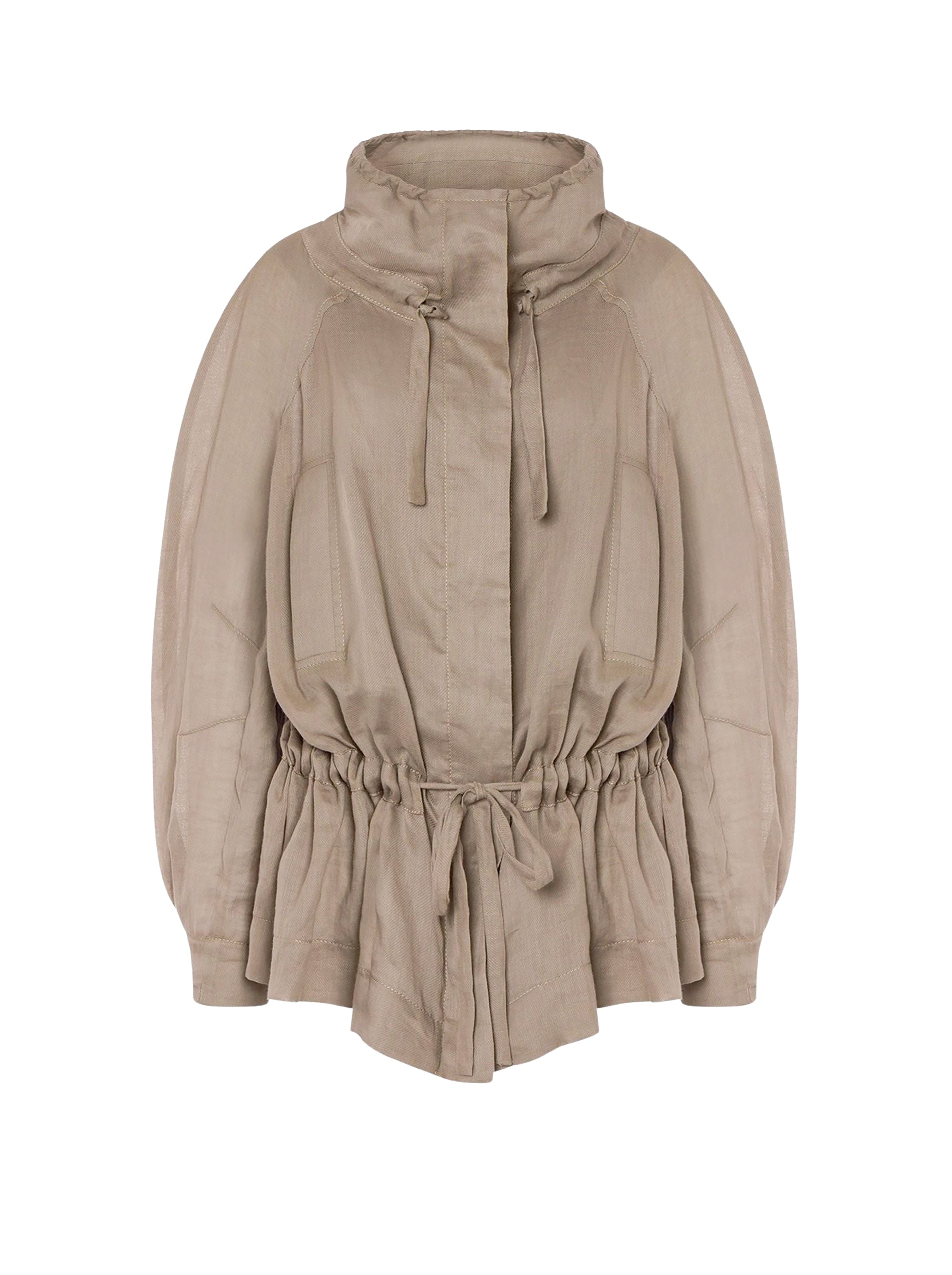Parka à cordon de serrage - Beige