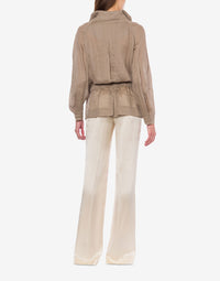 Parka à cordon de serrage - Beige