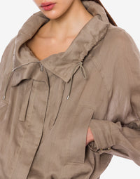 Parka à cordon de serrage - Beige